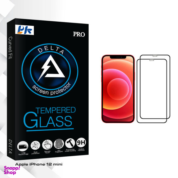 محافظ صفحه نمایش پی کی مدل Delta Glass مناسب برای گوشی موبایل اپل iPhone 12 mini بسته دو عددی