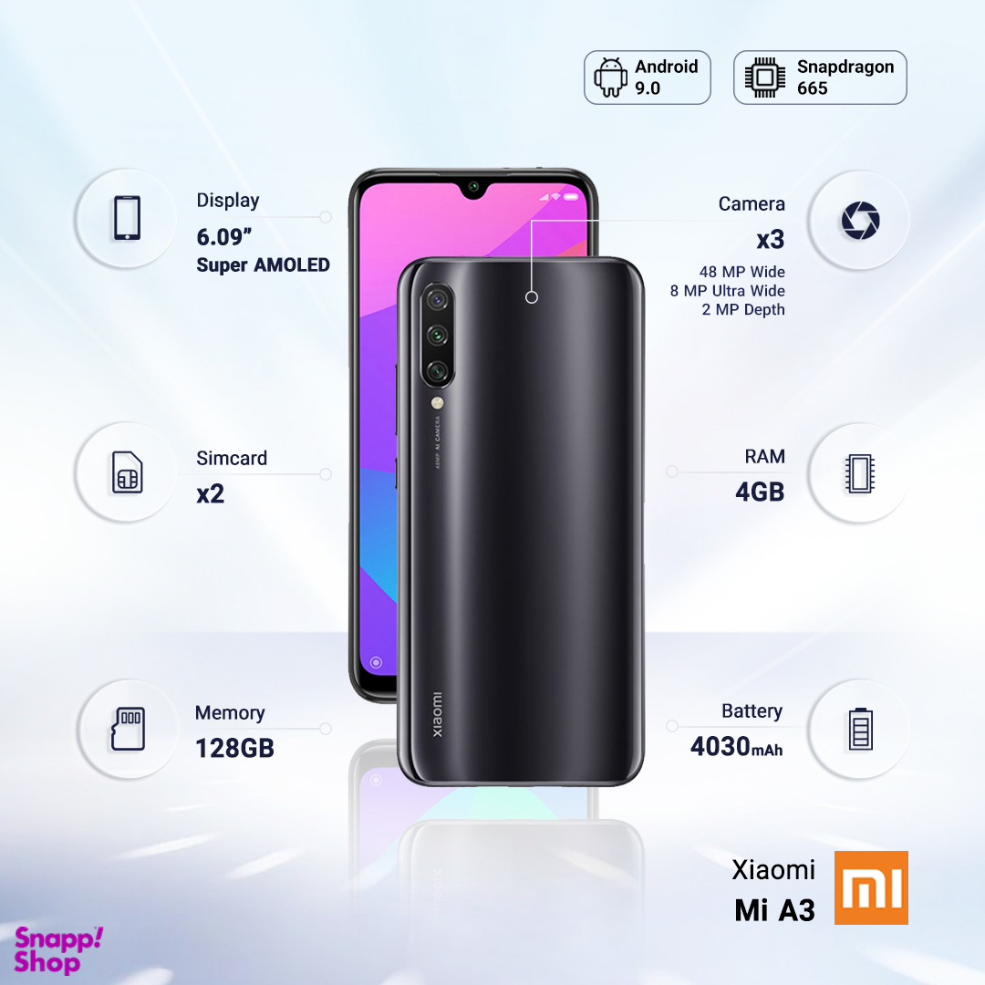 خرید و قیمت گوشی موبایل شیائومی مدل Mi A3 M1906F9SH ظرفیت 128GB رم 4GB