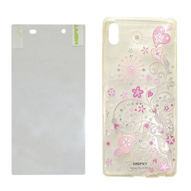 کاور مریت (Merit) طرح heart مناسب موبایل سونی Xperia z4 به همراه محافظ صفحه نمایش