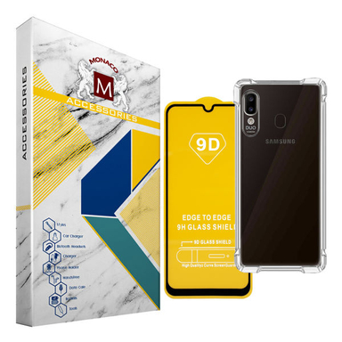 کاور موناکو (Monaco) مدل Shine مناسب موبایل سامسونگ Galaxy A20/A30 به همراه محافظ صفحه نمایش 9D