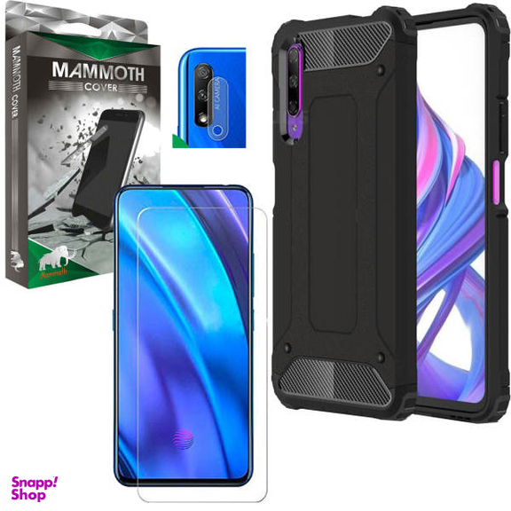 کاور ماموت (Mammoth) مدل Defender مناسب موبایل آنر 9X به همراه محافظ صفحه نمایش و محافظ لنز دوربین