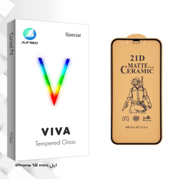 محافظ صفحه نمایش سرامیکی جانبو مدل Viva Glass مناسب برای گوشی موبایل اپل Iphone 12 mini رنگ مشکی مات