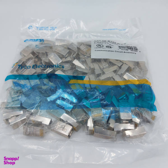 سوکت شبکه cat6 امپ مدل STP بسته 100 عددی