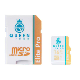 کارت حافظه کویین تک (Queen Tech) مدل Elite Pro ظرفیت 16 گیگابایت رنگ سفید با چاپ رنگی