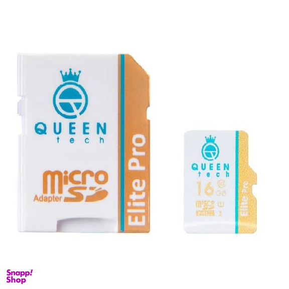 کارت حافظه کویین تک (Queen Tech) مدل Elite Pro ظرفیت 16 گیگابایت رنگ سفید با چاپ رنگی