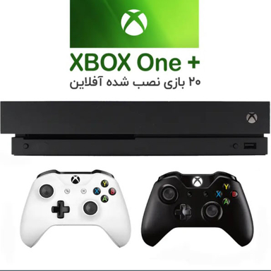 باندل کنسول بازی ایکس باکس وان ایکس ظرفیت 1 ترابایت به همراه دو دسته مشکی و سفید و 20 عدد بازی آفلاین نصب شده
