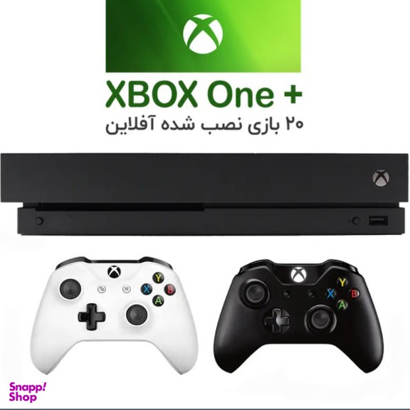 باندل کنسول بازی ایکس باکس وان ایکس ظرفیت 1 ترابایت به همراه دو دسته مشکی و سفید و 20 عدد بازی آفلاین نصب شده