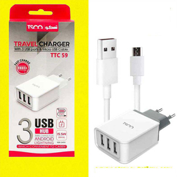 شارژر دیواری فست شارژ تسکو (Tsco) مدل TTC 59 به همراه کابل شارژ microUSB