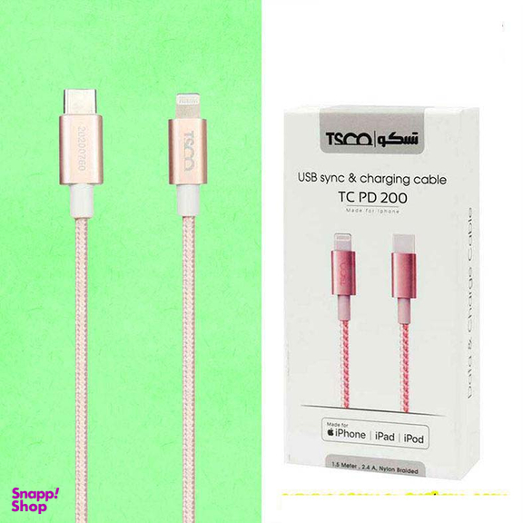 کابل شارژ lightning به Type-C تسکو (Tsco) مدل TC PD200 طول 1.5 متر