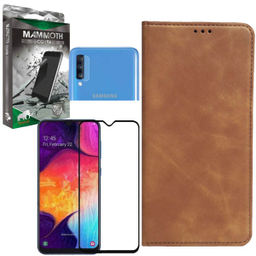 کیف کلاسوری ماموت (Mammoth) مدل KLSR مناسب موبایل سامسونگ Galaxy A70 به همراه محافظ صفحه نمایش و محافظ لنز دوربین