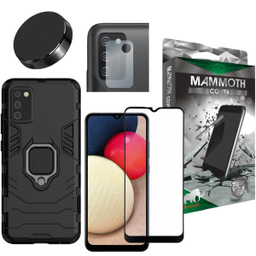 کاور ماموت (Mammoth) مدل M-GHB-BNDL مناسب موبایل سامسونگ Galaxy A20S + محافظ صفحه نمایش و محافظ لنز و پایه نگهدارنده