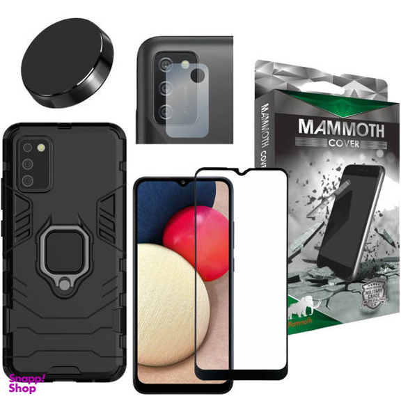 کاور ماموت (Mammoth) مدل M-GHB-BNDL مناسب موبایل سامسونگ Galaxy A20S + محافظ صفحه نمایش و محافظ لنز و پایه نگهدارنده