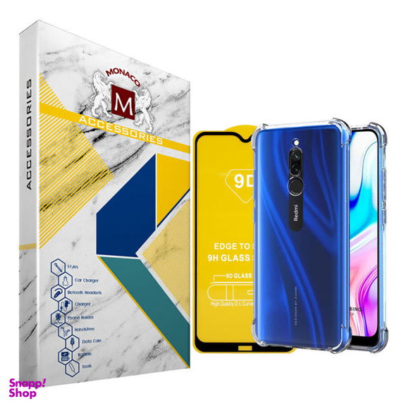 کاور موناکو (Monaco) مدل Shine مناسب موبایل شیایومی Redmi 8 به همراه محافظ صفحه نمایش