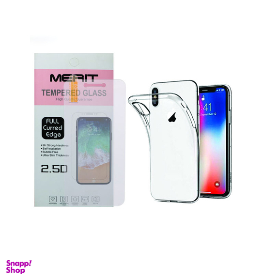 کاور مریت (Merit) مدل J-1 مناسب موبایل اپل iPhone X/XS به همراه محافظ صفحه نمایش مریت (Merit)