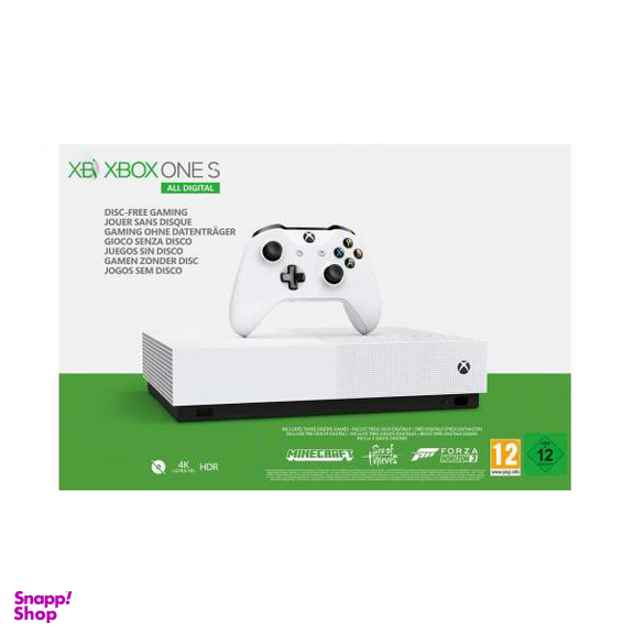 کنسول بازی مایکروسافت (Microsoft) مدل Xbox One S All Digital ظرفیت 1TB به همراه 2 دسته (20 بازی آفلاین)