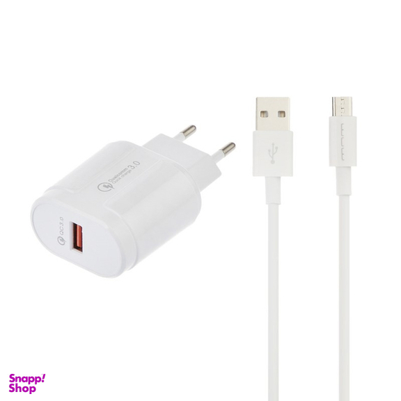 شارژر دیواری دبلیو یو دبلیو مدل T42 به همراه کابل MicroUSB