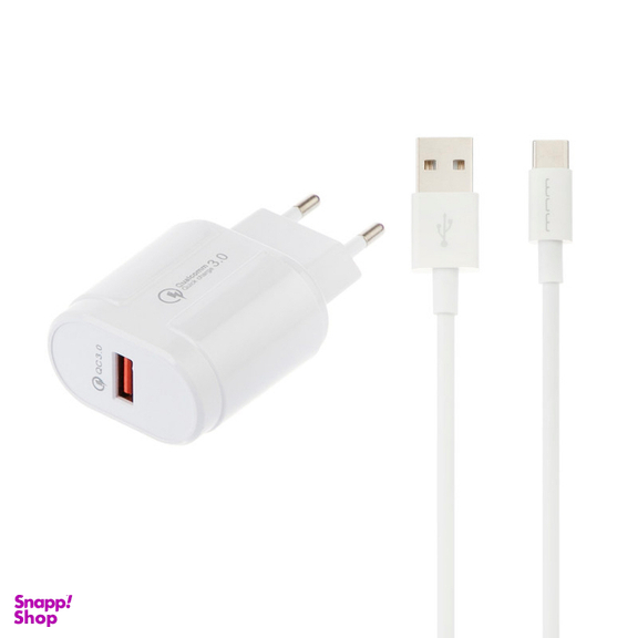 شارژر دیواری دبلیو یو دبلیو مدل T42 به‌ همراه کابل USB-C