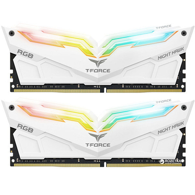 رم تیم گروپ (Team Group) مدل T-Force Night Hawk Rgb 32gb Dual 3200mhz Cl16 رنگ سفید