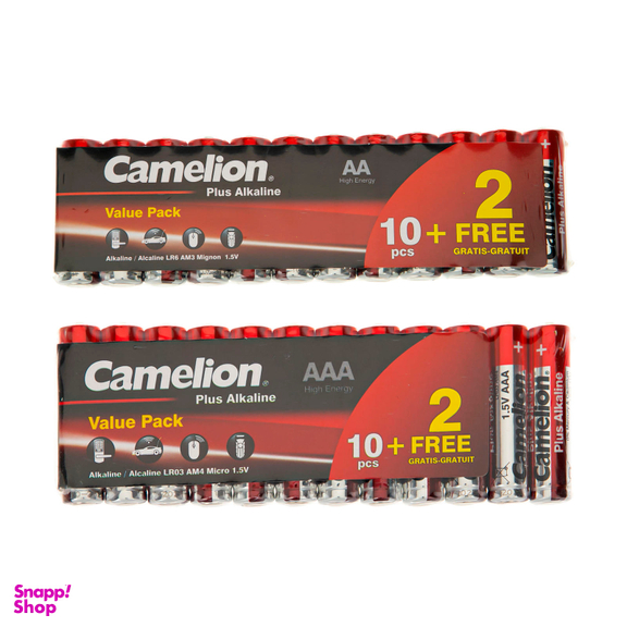 باتری قلم و نیم قلمی کملیون (Camelion) مدل Plus Alkaline مجموعه 24 عددی