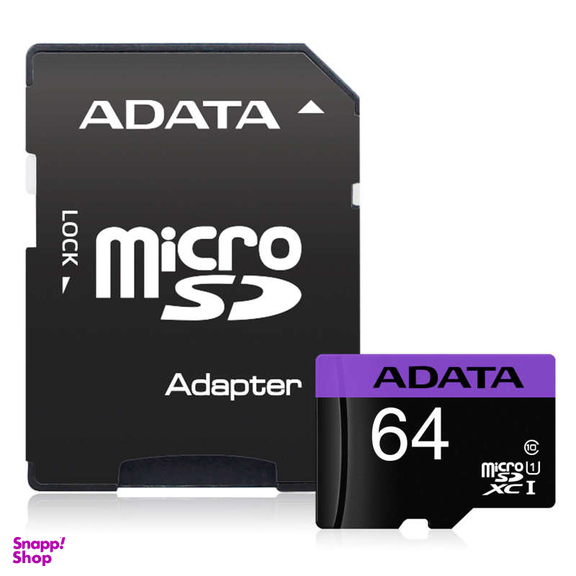 کارت حافظه‌ microSDXC ای دیتا (Adata) مدل Premier UHS-I U1 ظرفیت 64 گیگابایت به همراه آداپتور SD