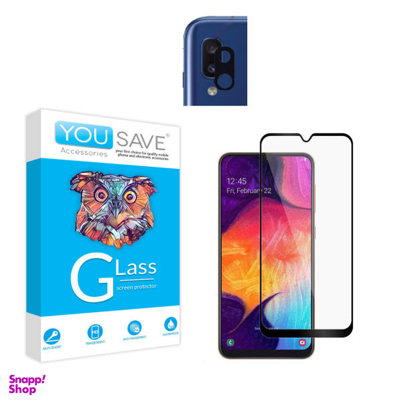 محافظ صفحه نمایش یو سیو مدل js مناسب موبایل سامسونگ Galaxy a20 s به همراه محافظ لنز دوربین