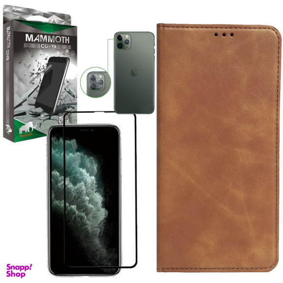 کیف کلاسوری ماموت (Mammoth) مدل KLSR مناسب موبایل اپل iPhone 11 Pro به همراه محافظ صفحه نمایش و محافظ لنز دوربین