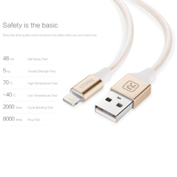 کابل تبدیل USB به لایتنینگ رسی مدل RCL-H100 طول 1 متر