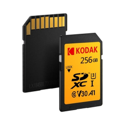 کارت حافظه SDXC کداک (Kodak) مدل A1 - V30 کلاس 10 استاندارد UHS-I U3 سرعت 100mbps ظرفیت 256 گیگابایت