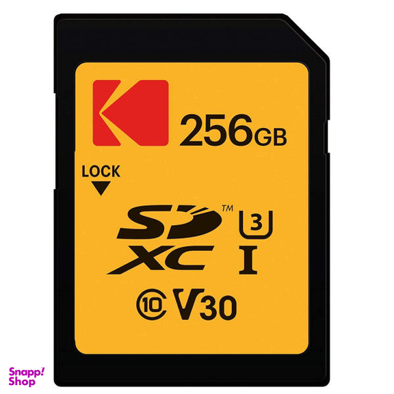 کارت حافظه SDXC کداک (Kodak) مدل A1 - V30 کلاس 10 استاندارد UHS-I U3 سرعت 100mbps ظرفیت 256 گیگابایت