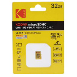 کارت حافظه microSDXC کداک (Kodak) مدل v30 کلاس 10 استاندارد UHS-I U3 سرعت 100MBps ظرفیت 32 گیگابایت بسته 5 عددی