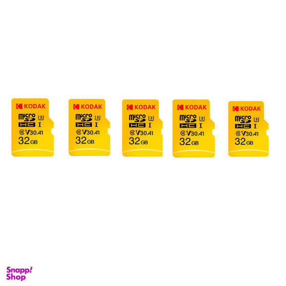 کارت حافظه microSDXC کداک (Kodak) مدل v30 کلاس 10 استاندارد UHS-I U3 سرعت 100MBps ظرفیت 32 گیگابایت بسته 5 عددی