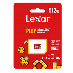 کارت حافظه microSDXC لکسار (Lexar) مدل PLAY کلاس 10 U3 استاندارد UHS-I سرعت 150MBps ظرفیت 512 گیگابایت