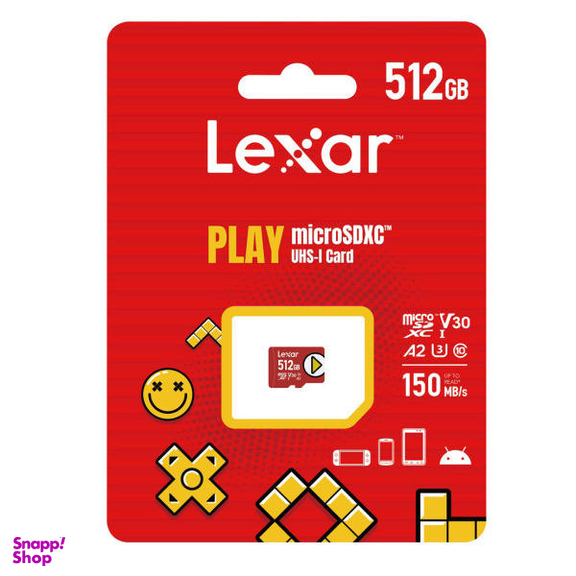 کارت حافظه microSDXC لکسار (Lexar) مدل PLAY کلاس 10 U3 استاندارد UHS-I سرعت 150MBps ظرفیت 512 گیگابایت