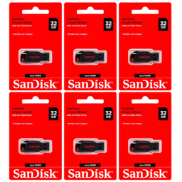 فلش مموری سن دیسک (SanDisk) مدل Cruzer Blade CZ50 ظرفیت 32 گیگابایت بسته 6 عددی