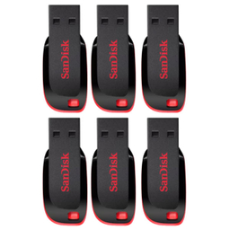 فلش مموری سن دیسک (SanDisk) مدل Cruzer Blade CZ50 ظرفیت 32 گیگابایت بسته 6 عددی