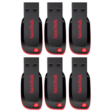 فلش مموری سن دیسک (SanDisk) مدل Cruzer Blade CZ50 ظرفیت 32 گیگابایت بسته 6 عددی