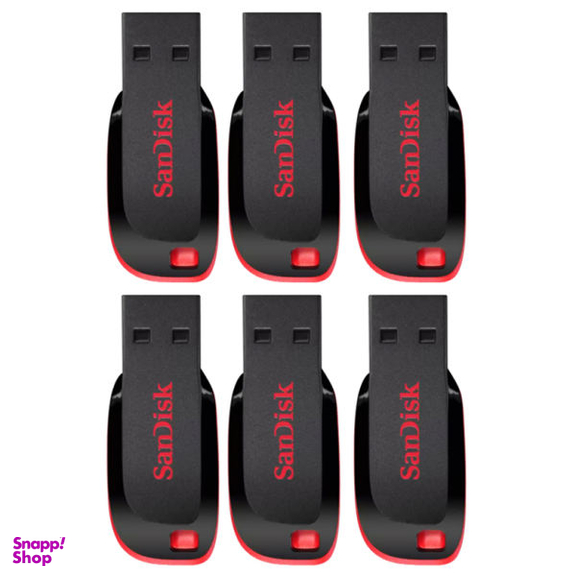 فلش مموری سن دیسک (SanDisk) مدل Cruzer Blade CZ50 ظرفیت 32 گیگابایت بسته 6 عددی