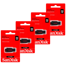 فلش مموری سن دیسک (SanDisk) مدل Cruzer Blade CZ50 ظرفیت 32 گیگابایت بسته 4 عددی