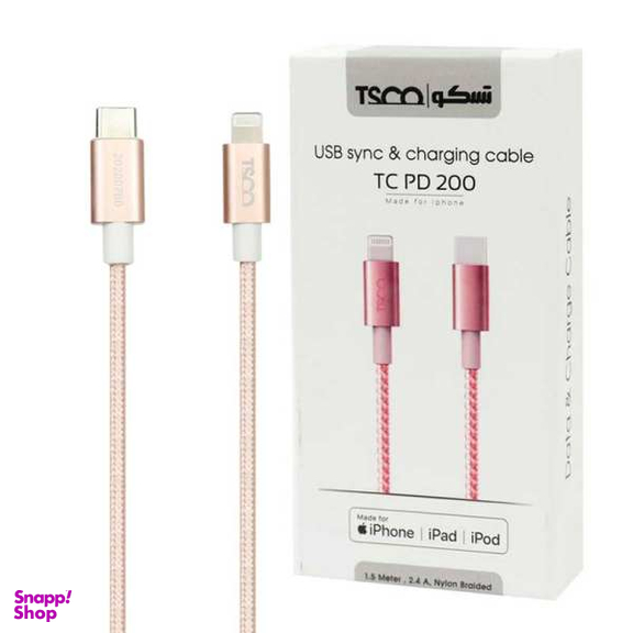 کابل تبدیل USB-C به لایتنینگ تسکو مدل TC PD 200 طول 1.5 متر