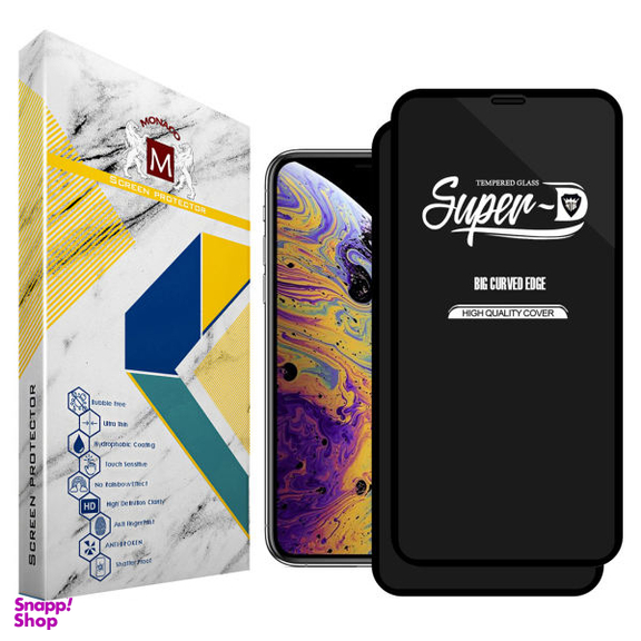 محافظ صفحه نمایش موناکو مدل Super D مناسب برای گوشی موبایل اپل iPhone X/XS بسته دو عددی
