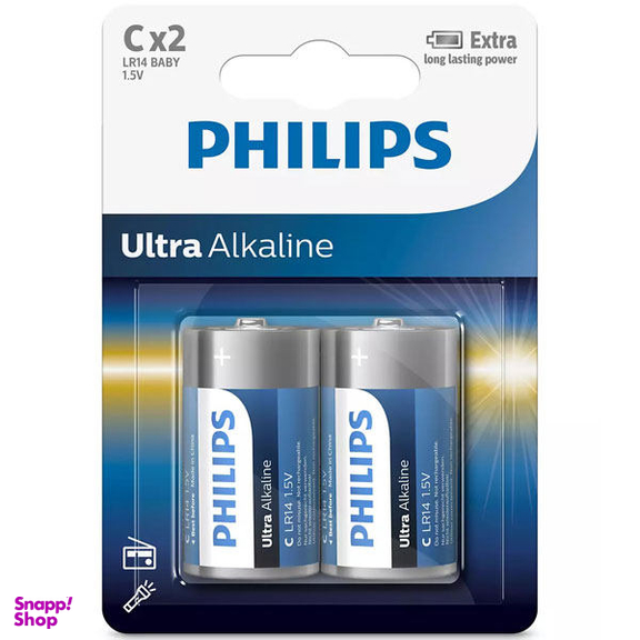 باتری سایز متوسط فیلیپس (Philips) مدل LR14E2B/97 سری Ultra بسته 2 عددی