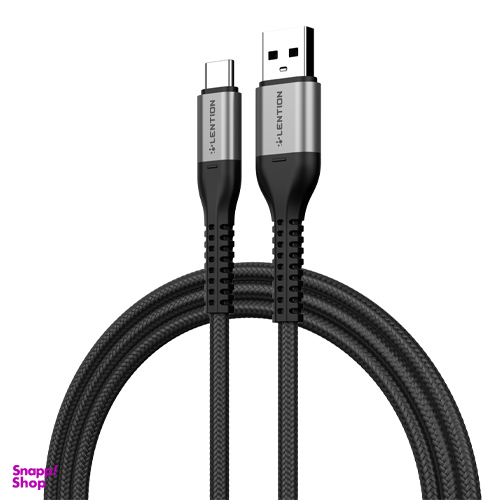 کابل شارژ USB به تایپ سی لنشن (Lention) توان 27 وات طول 2 متر