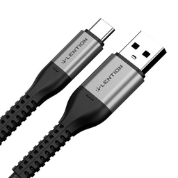 کابل شارژ USB به تایپ سی لنشن (Lention) توان 27 وات طول 2 متر