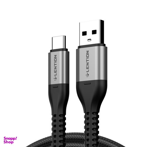 کابل شارژ USB به تایپ سی لنشن (Lention) توان 27 وات طول 2 متر