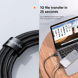 کابل شارژ USB به تایپ سی صفحه دار مک دودو مدل CA 1080 طول 1.2 متر