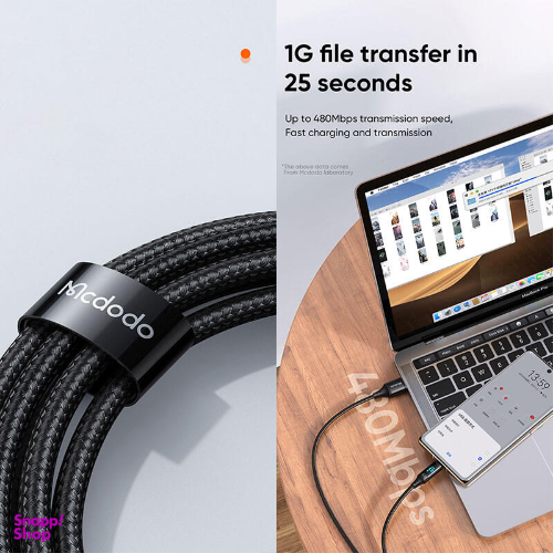 کابل شارژ USB به تایپ سی صفحه دار مک دودو مدل CA 1080 طول 1.2 متر
