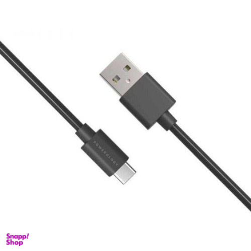 کابل شارژ USB به تایپ سی پاورولوژی (Powerology) مدل PUC3ABK طول 1.2 متر