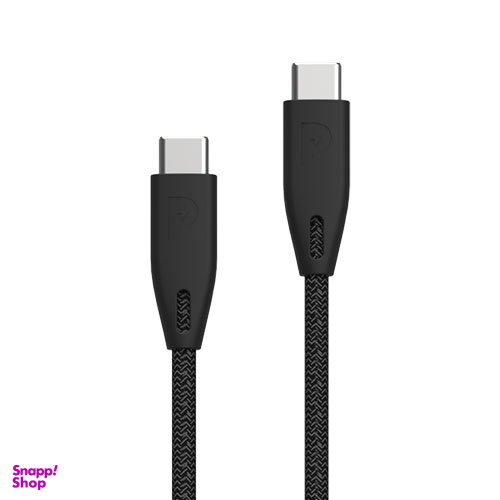 کابل شارژ 2 سر تایپ سی پاورولوژی (Powerology) مدل pbcc2bk طول 2 متر توان 100 وات