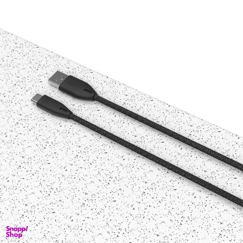 کابل شارژ USB به تایپ سی پاورولوژی (Powerology) مدل pac12bk ظرفیت 3 آمپر طول 1.2 متر