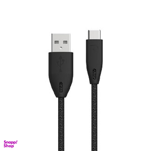 کابل شارژ USB به تایپ سی پاورولوژی (Powerology) مدل pac12bk ظرفیت 3 آمپر طول 1.2 متر